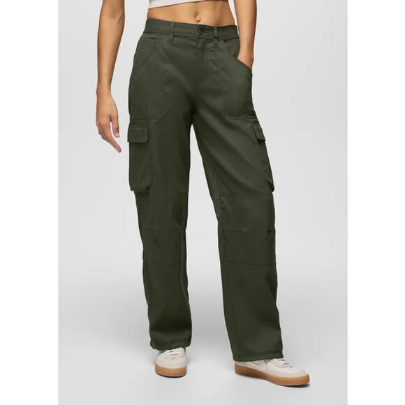 Prana Stretch Zion Cargo Pant Women's 2 Spruce 29" Inseam Relaxed Fit Straight - Picture 1 of 13